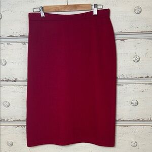 St. John Collection Santana Knit Red Pencil Skirt Size 10